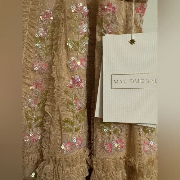 Mac Duggal Blush Floral Mini Dress - Picture 4 of 11